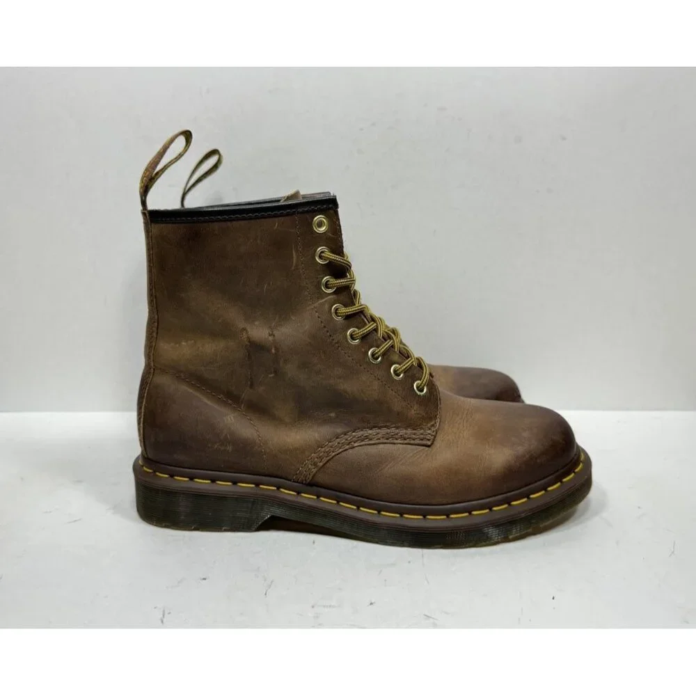 Doc Dr. Martens 1460 Leather Boots Crazy Horse Brown 11822 Men’s Size 10
